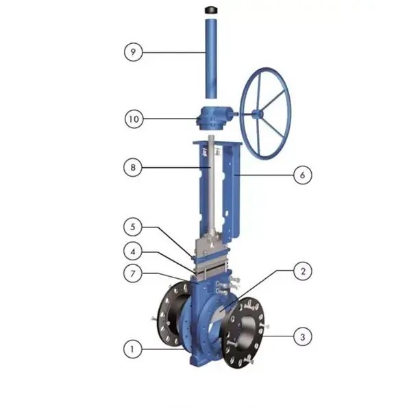 Van cổng dao có mặt bích kéo dài